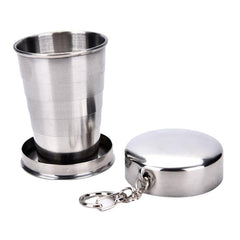 Stainless Steel Folding Cup - Portable Travel Tool Kit for Camping, Hiking, and Outdoor Sports - EDC Gear