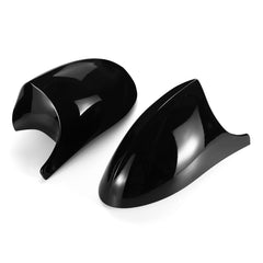 Glossy Black Car Rear View Mirror Cap Cover Replacement - Left & Right