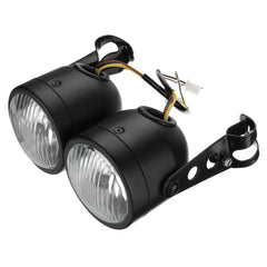 12V H4 35W Dual Twin Motorcycle Headlight Dominator Tracker Streetfighter Headlamp with Bracket