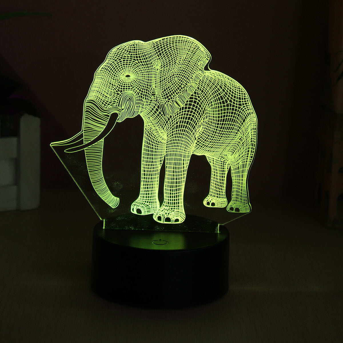 3D Acrylic LED Night Light - Elephant Model, 7/16 Colors, Remote Control & Touch Switch