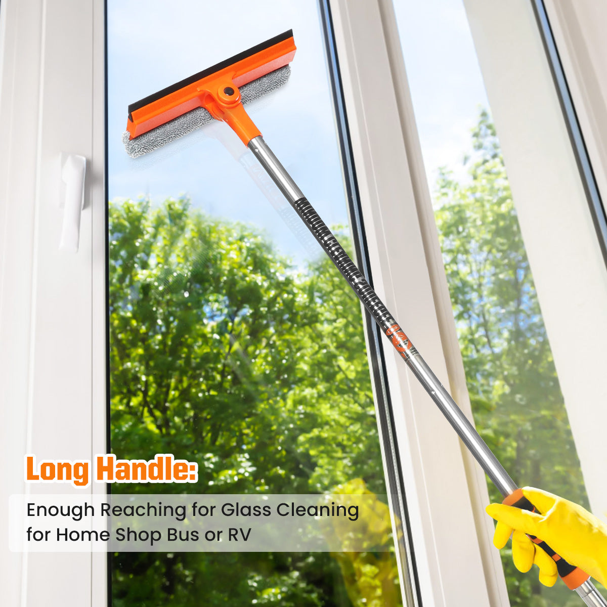 115cm Window Cleaning Squeegee with EVA Mop Cover, Sponge, and Rotatable Brush Head - Household Accessories