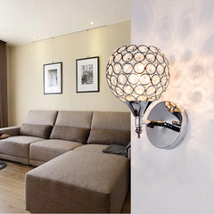 Modern Crystal Wall Lamp - Indoor Bedside Sconce, Silver Decoration for Home Lighting