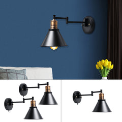 220V Adjustable LED Wall Light Fixture with Lampshade for Dining Room - Bulb Not Included