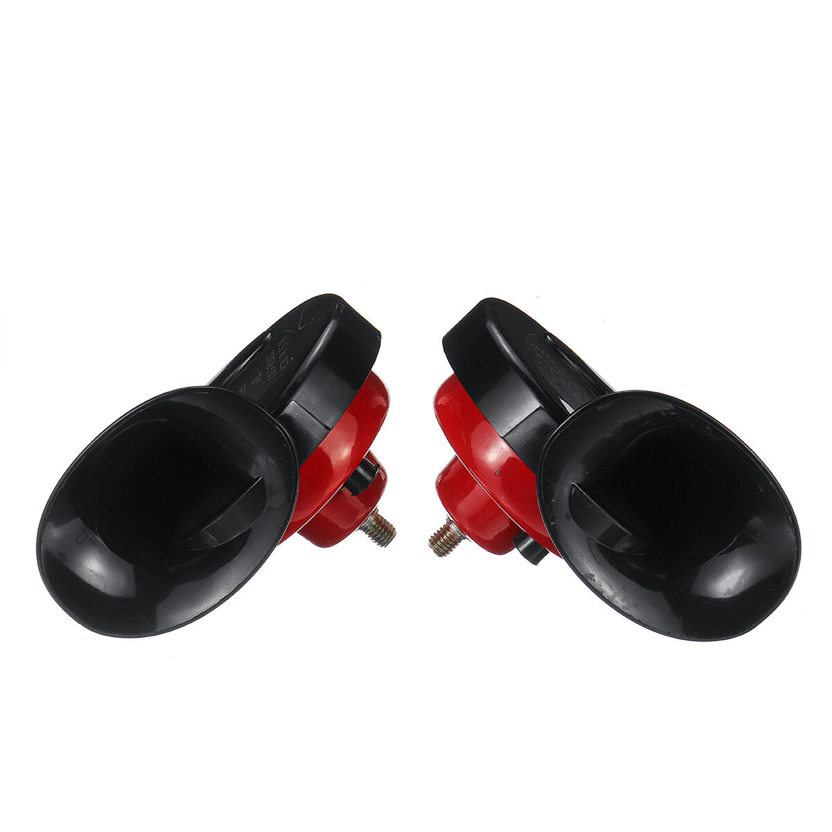 12V Dual Tone Loud Air Horn - Waterproof High/Low for Motorcycle, Car, Van, Boat, Lorry - Red/Black