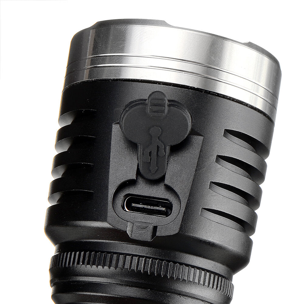 4*XHP50.2 11000LM 500M USB-C Rechargeable EDC Flashlight with Anduril UI & 2500mAh 18650 Battery