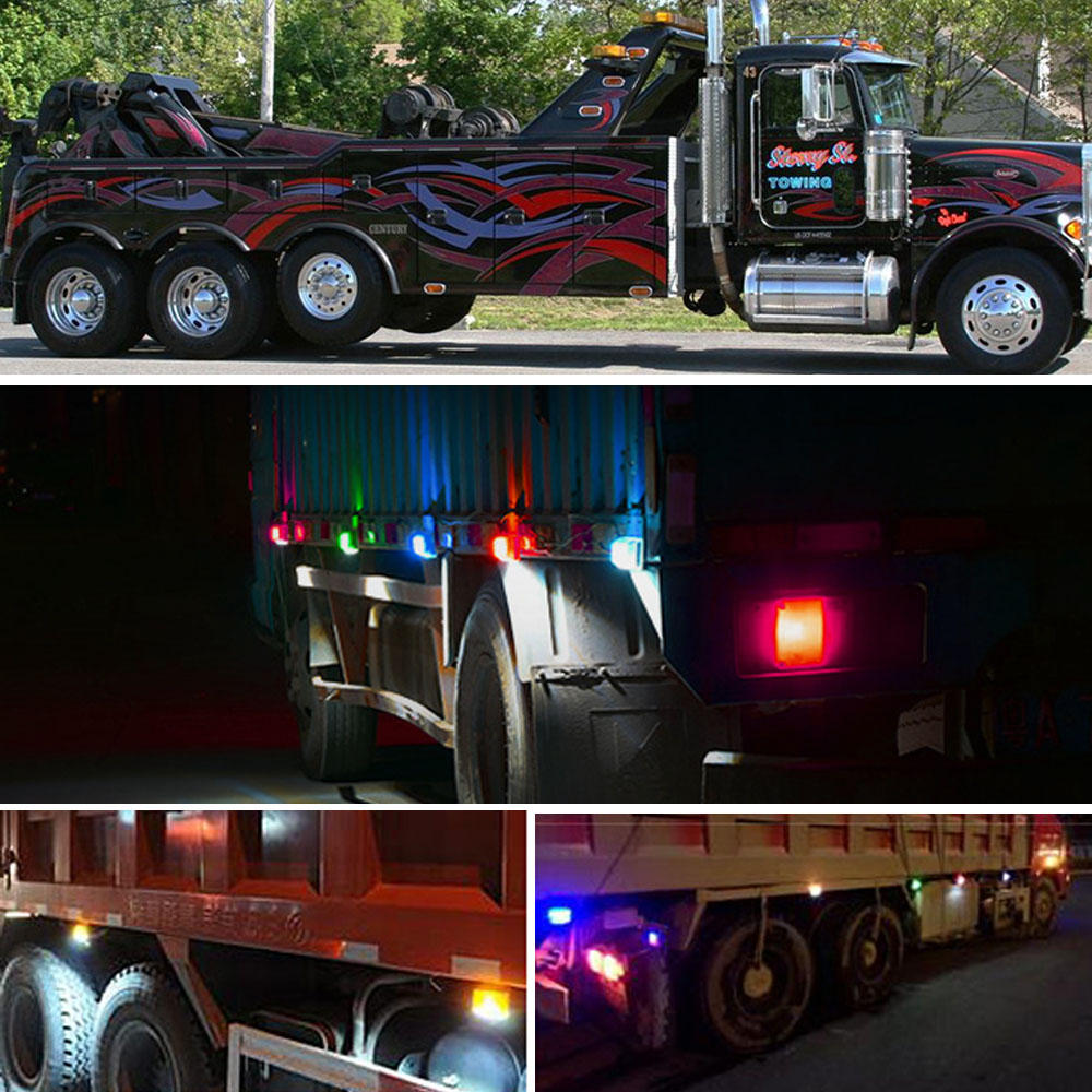 LED Stop Lights Side Marker Turn Signal Lamp Surface Mount Oval 17x8.2cm for Trailer/Truck