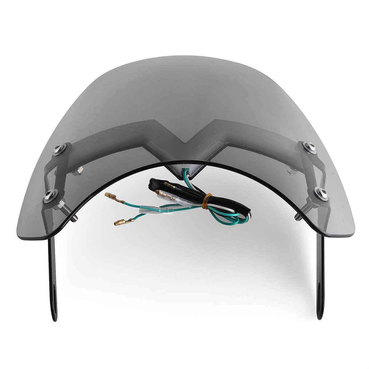Universal 5-7" Smoke Round Headlight Fairing Motorcycle Windshield with LED