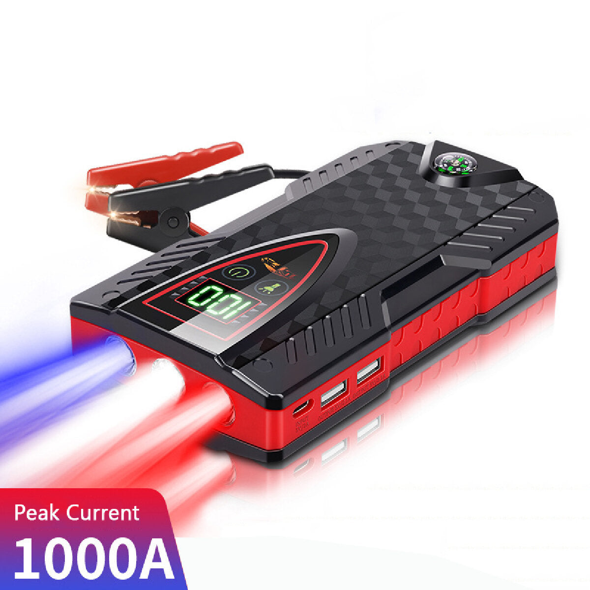 12V 12000mAh Car Emergency Power Bank - Jump Starter Battery Charger for Vehicle Ignition