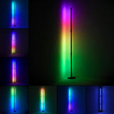 Modern RGB LED Floor Lamp with Remote & App Control - Corner Standing Lamp