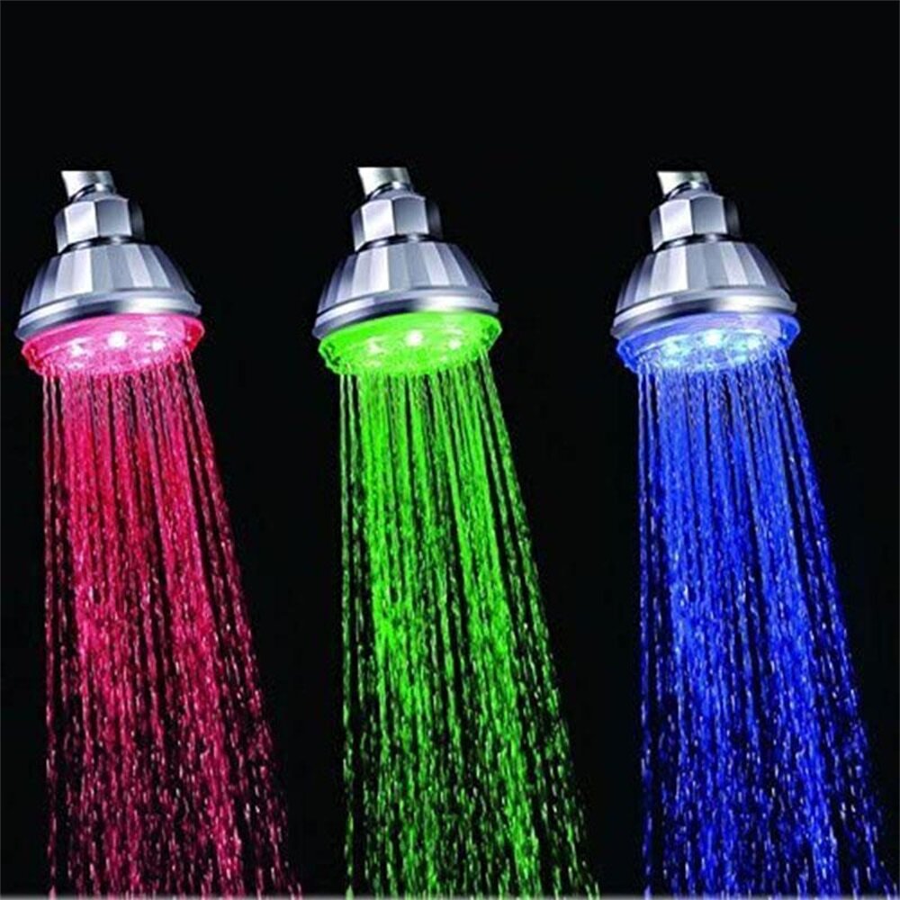 Color-Changing LED Anion Spa Shower Head with Temperature Control - High Pressure & Water Saving