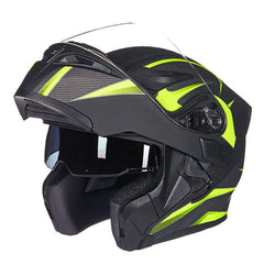 Full Face Flip-Up Motorcycle Helmet with Double Lens for Motocross and Racing