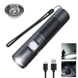 1400lm TIR Lens Compact EDC Flashlight, 200m Long Range, Type-C USB Rechargeable, 18650 Battery Included