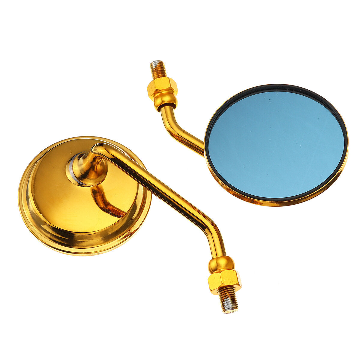 Blue Anti-Glare Aluminum Motorcycle Rearview Side Mirrors with M10 Screw