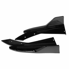 2Pcs Universal Glossy Black Anti-Scratch Car Rear Bumper Lip Wrap Angle Splitters