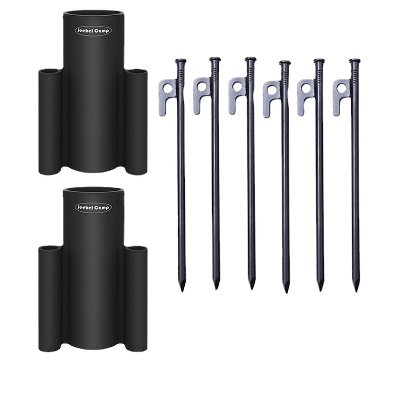 Windproof Tent Pole Rod Holders - Tarp Pole Nails, Canopy Base Fixtures, Pegs for Secure Setup