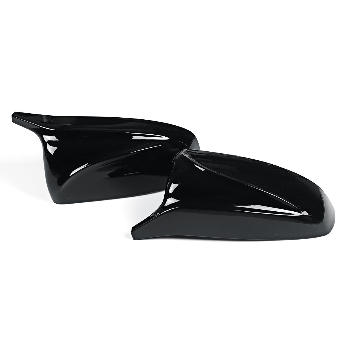 Glossy Black M Style Rear View Mirror Cap Cover Replacement Pair for Cars