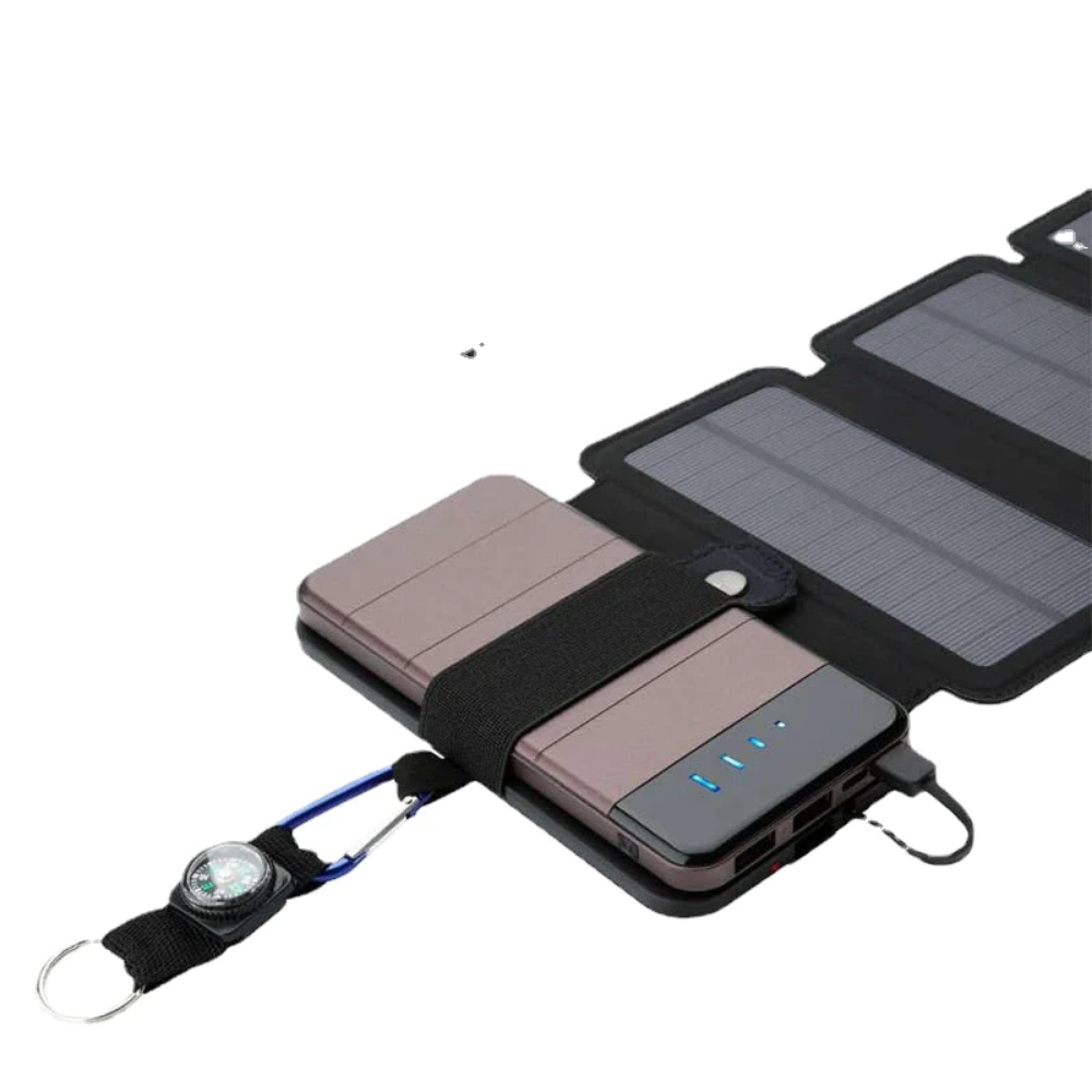 20W Portable Folding Solar Charger, 5V 2.1A USB Output, Outdoor Solar Panels for Phone Charging