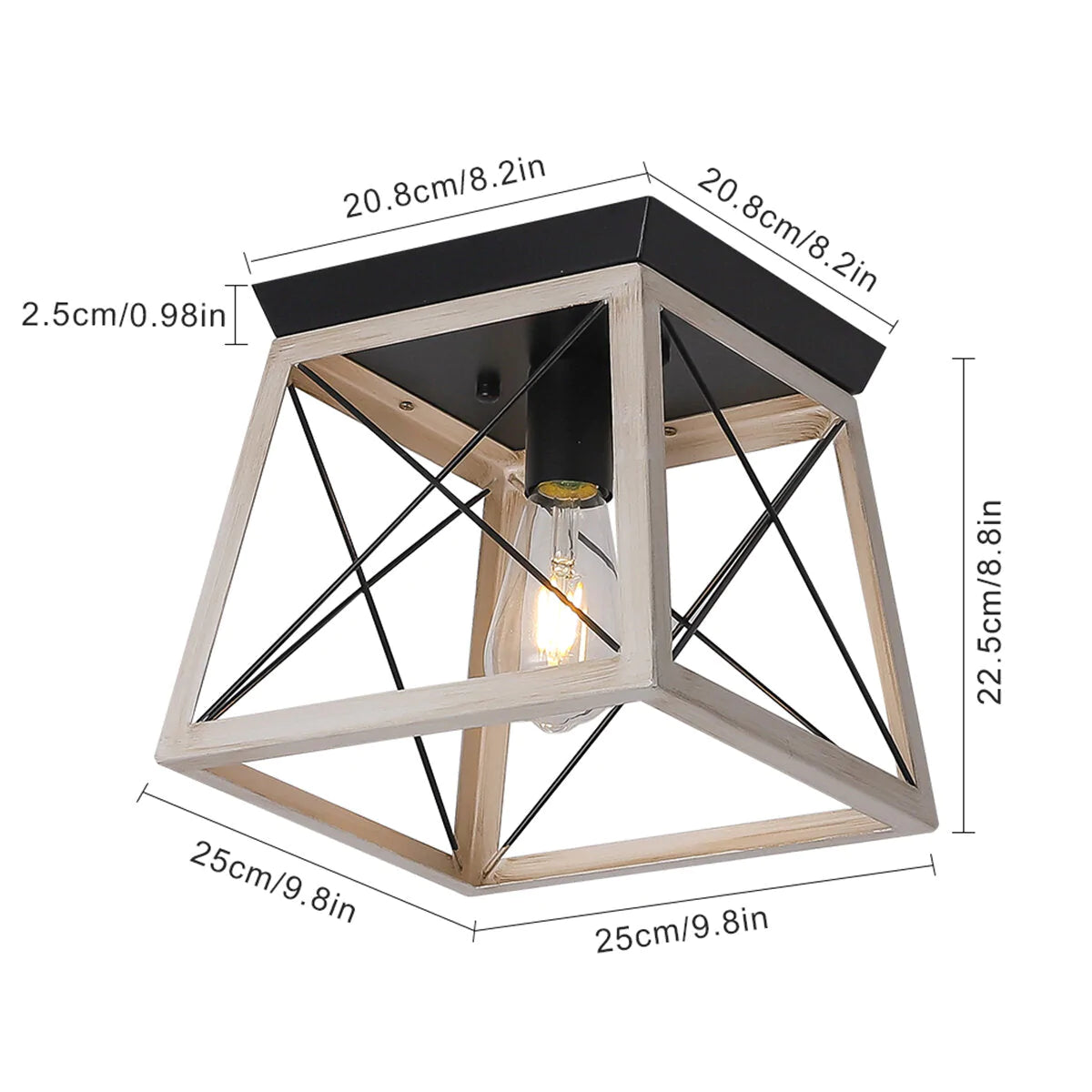 110V E26 Industrieller geometrischer Drahtkäfig-Anhänger Deckenleuchte Metalllampenschirm