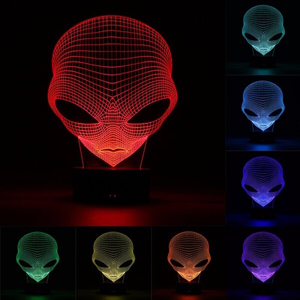 3D Color Changing LED Desk Lamp - Remote Controlled Acrylic USB Night Light, Perfect Christmas Gift