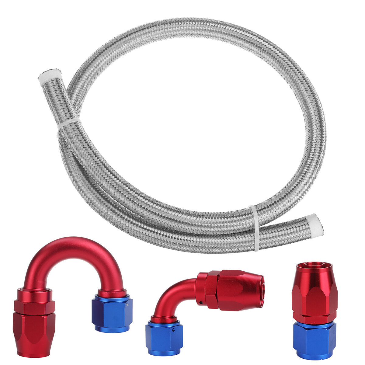3 Meter Stainless Steel Nylon Braided Oil Fuel Gas Hose Line Kit