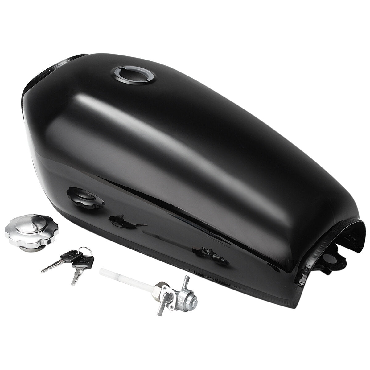 9L Fuel Gas Tank with Cap, Switch, and Key for Honda CG125 Retro Vintage Racer Motorcycle AA001