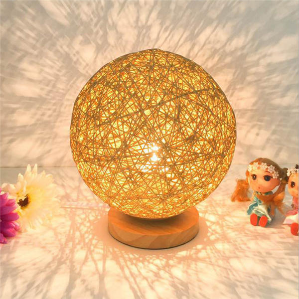 60W E27 Dimmable Sepak Takraw Wood Desk Lamp Night Light AC110-220V