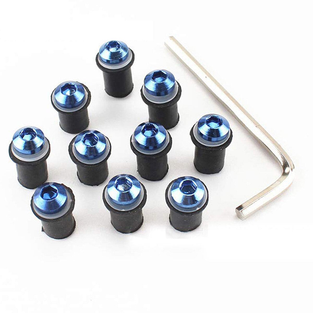 10PCS M5 Motorcycle Windscreen Screw Kit with Nuts, Washers, and Wrench