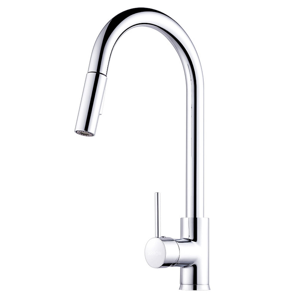 360 Degree Swivel Chrome Kitchen Faucet with Brass Sprayer - Pull Out Sink Mixer Tap