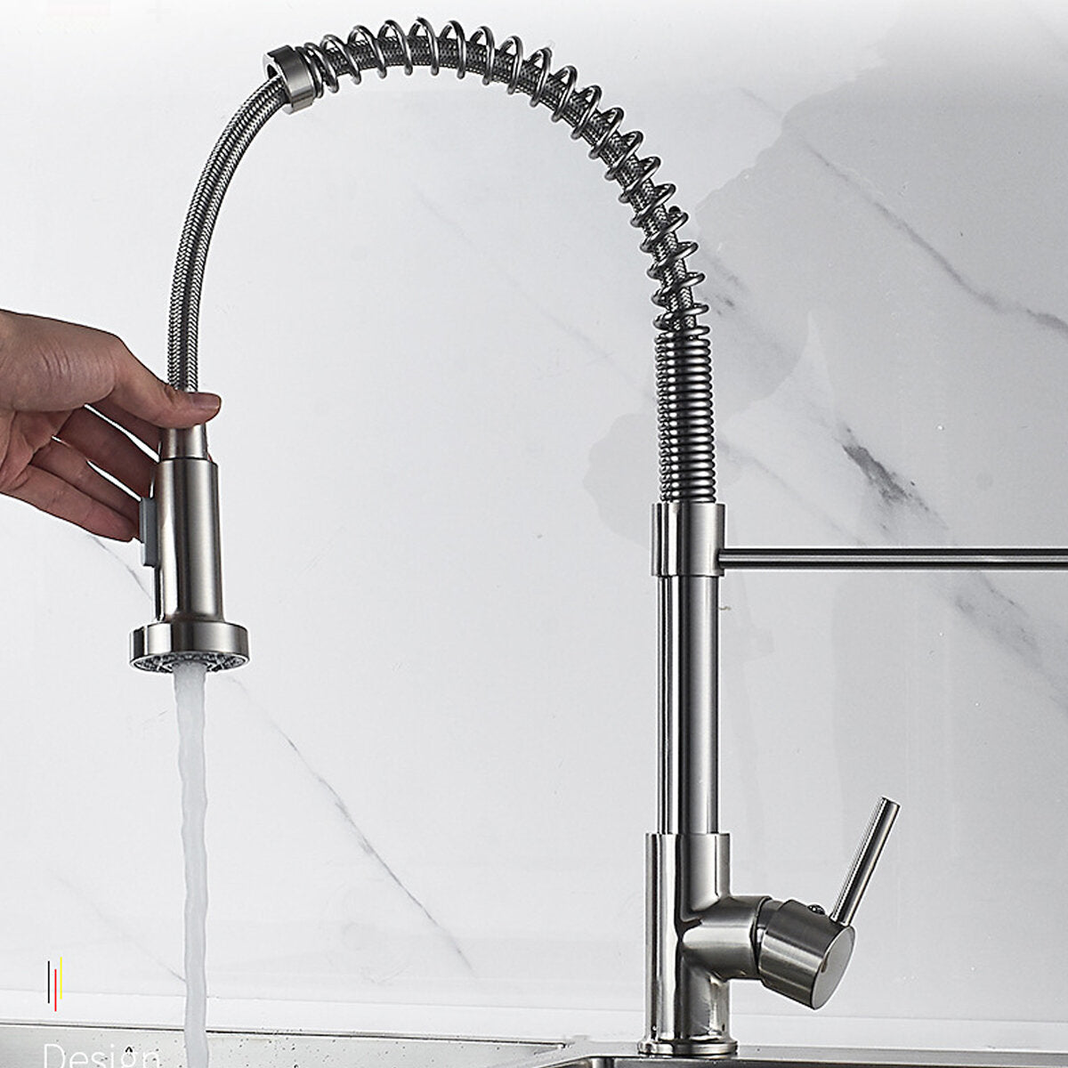 Pumped Ramen Basin Tap - Full Copper, Rotatable, Hot & Cold Double Mode Kitchen Sink Spring Tap