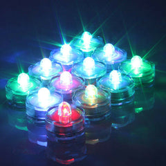 12Pcs Waterproof Flameless Colorful LED Candle Lights for Wedding and Christmas Decorations