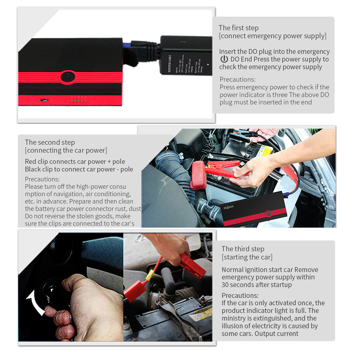 12,000mAh 700A Car Jump Starter & Emergency Power Booster Charger Bank