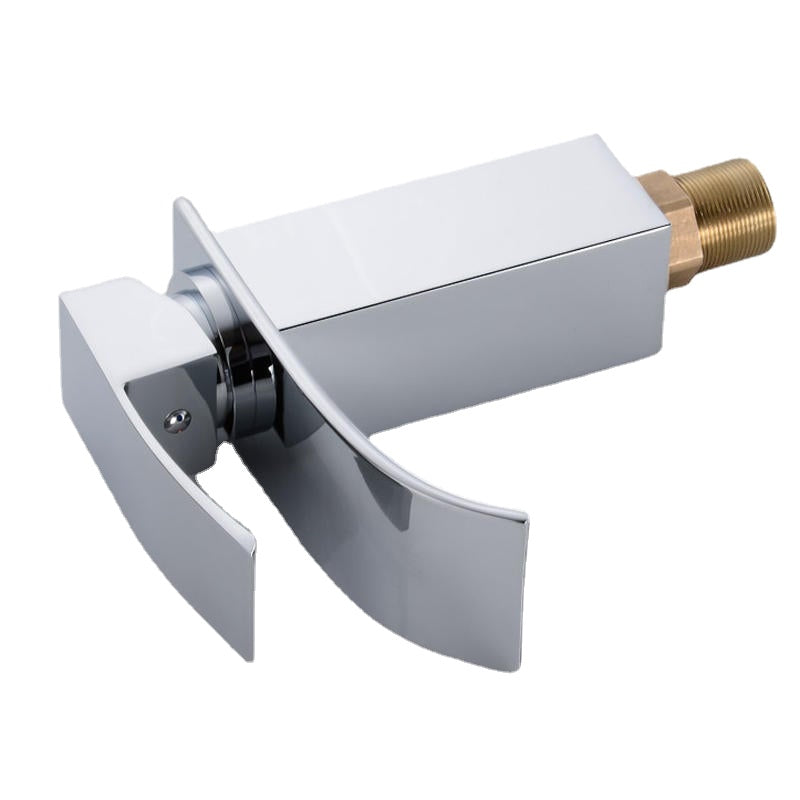 Bathroom Waterfall Sink Faucet - Single Lever Mixer Tap for Hot & Cold Water, Brass Construction