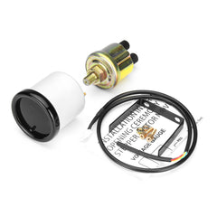 Universal 12V Oil Pressure Gauge Meter with Sensor, 7-Color LED, Tinted Face, 2" 52mm