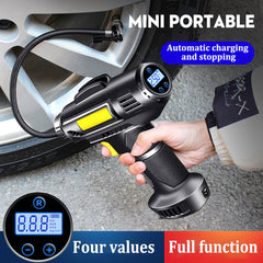 120W 12V Tire Inflator Car Pump Air Compressor - Wired/Wireless with Nozzles