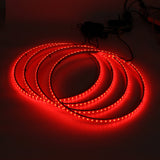 4PCS 15.5" Car LED Wheel Ring Lights with Bluetooth Control - Single Row Light Strip