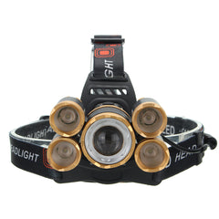 2500 Lumens Bicycle Headlamp with 4 Switch Modes, T6+ 4XPE White Light, Mechanical Zoom