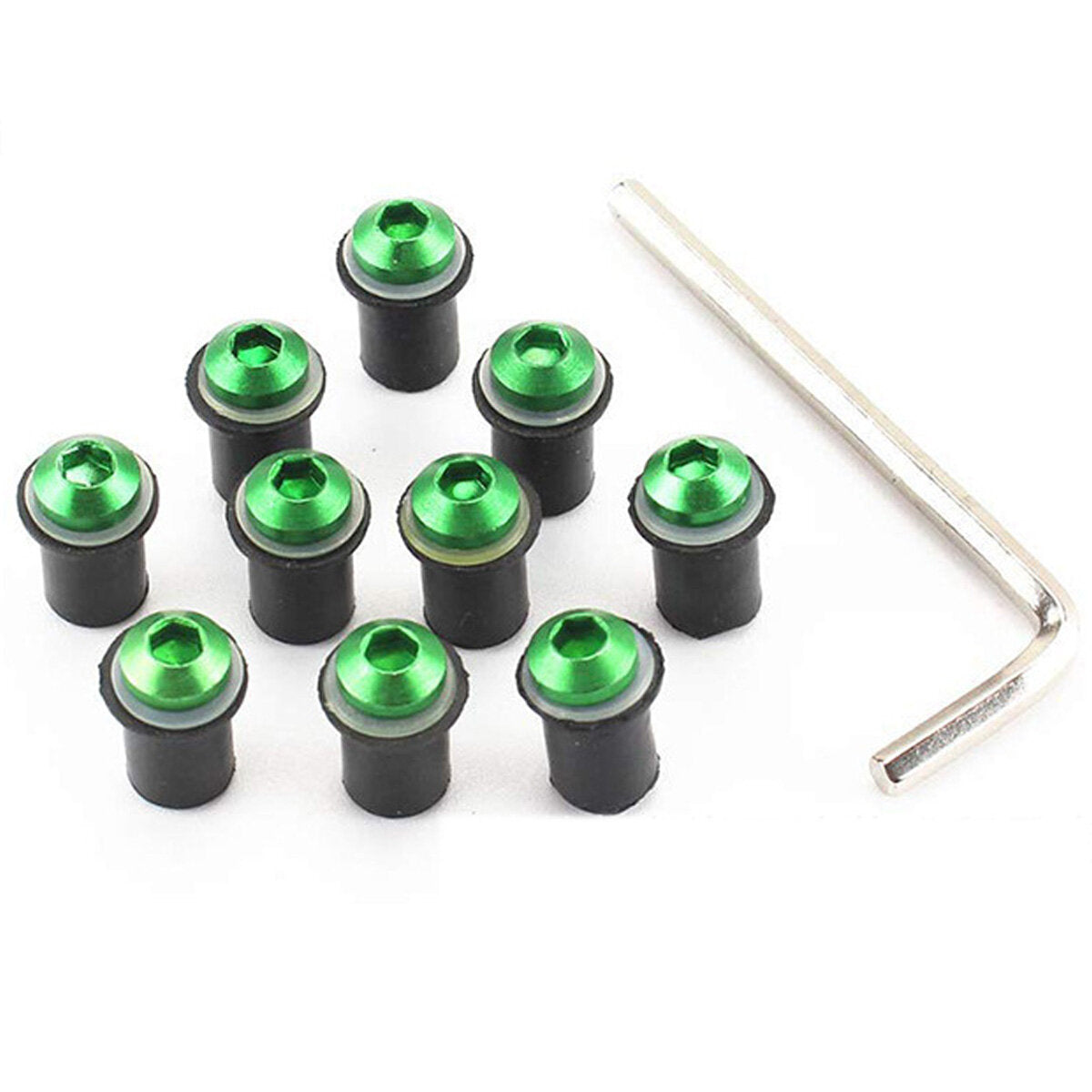 10PCS M5 Motorcycle Windscreen Screw Kit with Nuts, Washers, and Wrench