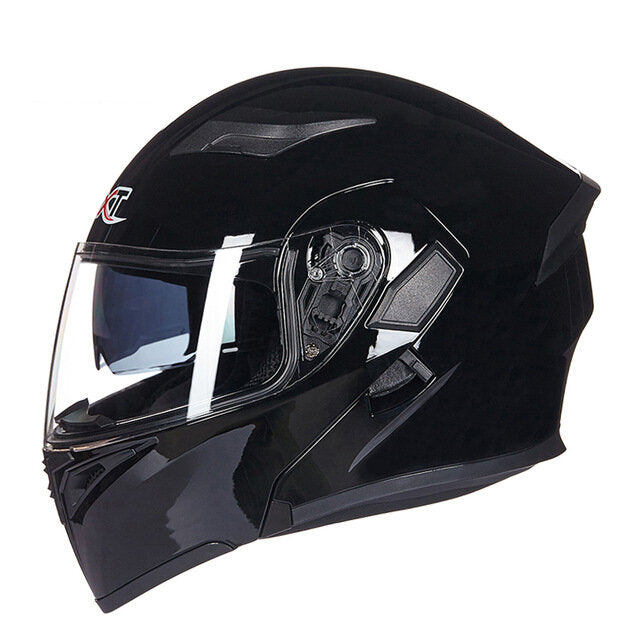 Full Face Flip-Up Motorcycle Helmet with Double Lens for Motocross and Racing