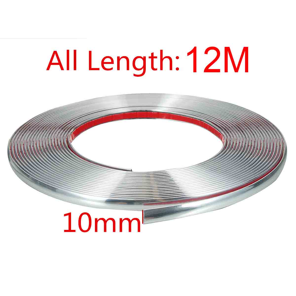 12M Chrome Car Door Edge Protector Trim Strip - Body Lip Guard Moulding Decor