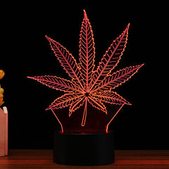 3D LED Maple Leaf Table Lamp - Remote Control, Touch Night Light, Color Changing