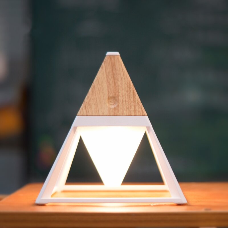 Pyramid Shape LED Night Light with USB Charging, 2200mAh Battery, Diffuser Wall Lamp