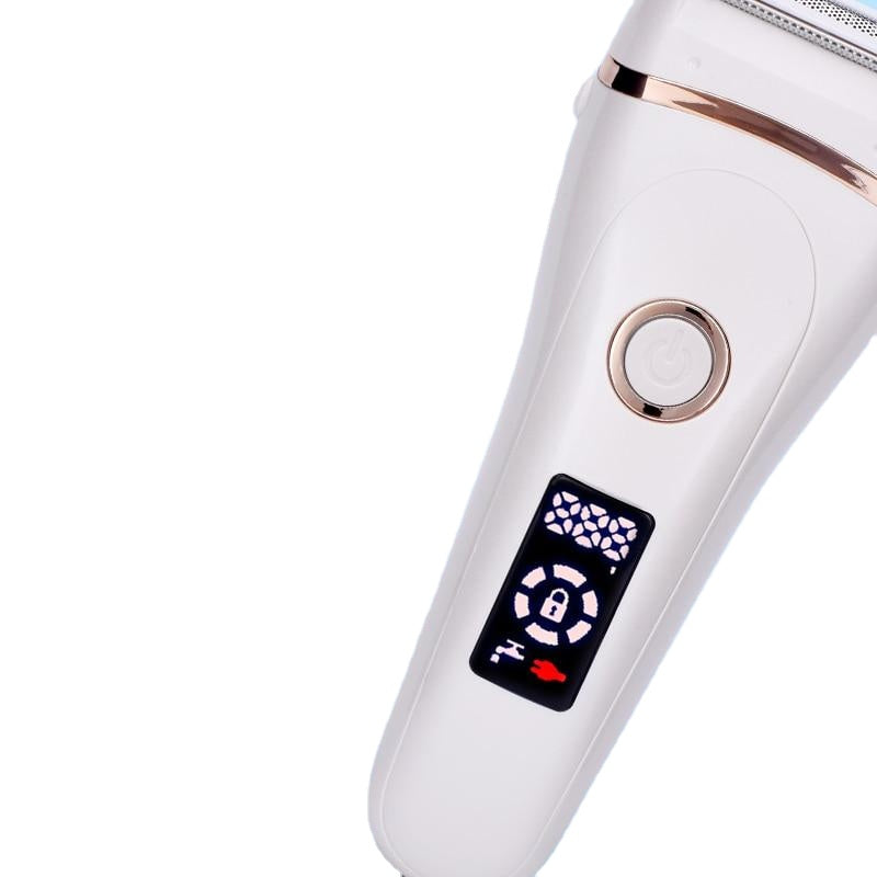 Painless Electric Razor for Women - USB Charging, Waterproof, LCD Display, Wet & Dry Use