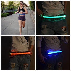 LED Flashing Safety Reflective Waistband for Bicycle, Jogging, and Running