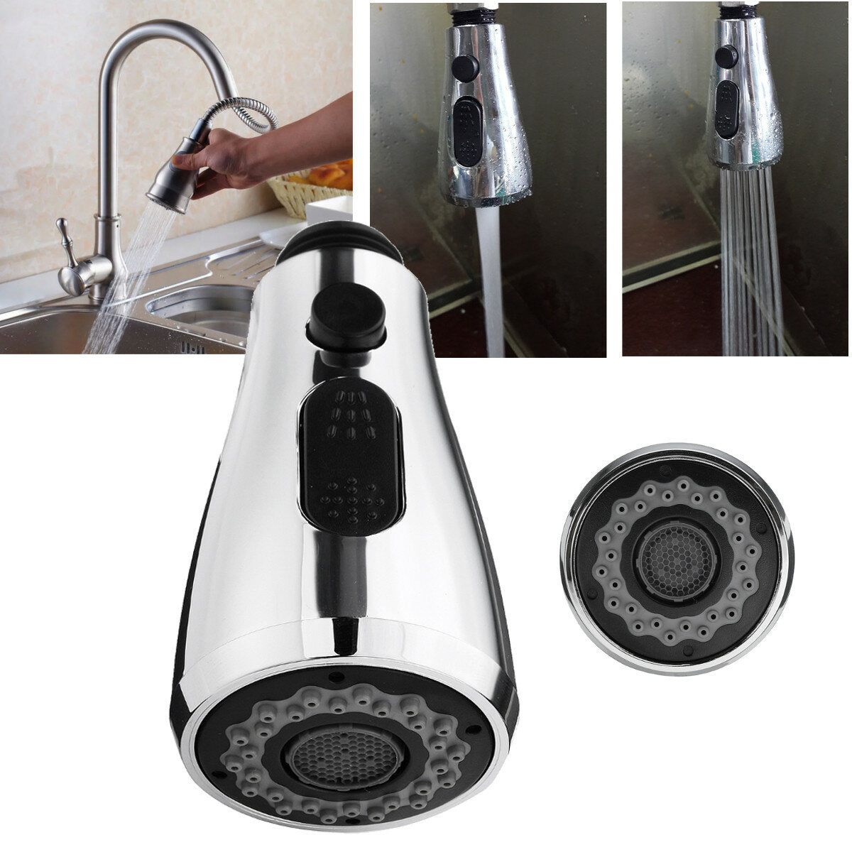 2-Function Pull-Out Spray Head Bathroom Faucet Replacement for Sink Basin Shower