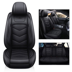 Universal Full Leather Car Seat Cover Set - 1/5PCS, Single/Full, Breathable Cushion Pad for Front Seats