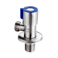 Stainless Steel Brushed Hot & Cold Water Triangle Valve G1/2 Thread Angle Valve w/ Rotatable Switch for Toilet/Sink/Heater