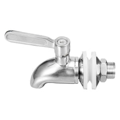 Silver Stainless Steel Faucet Tap for Beverage Dispenser with Switch - Ideal for Water, Juice, Coffee