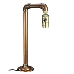 Industrial Water Pipe E27 Bulb Desk Lamp - Home Bedroom Light Fixture Decor