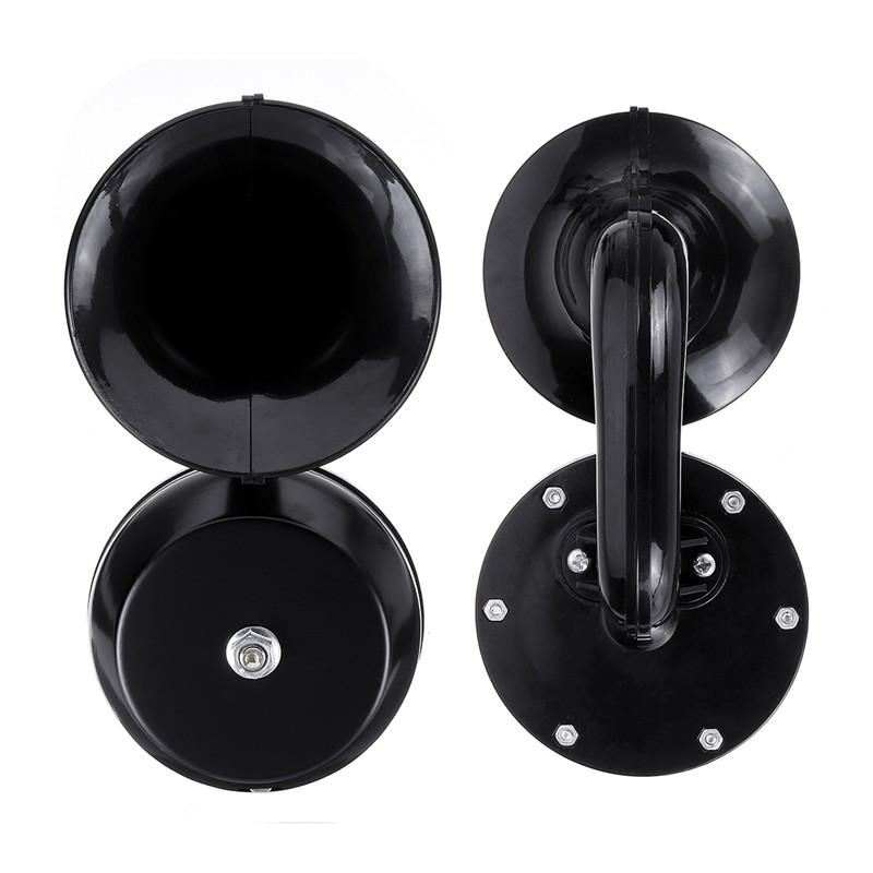 12V 130Hz 126dB/130dB Single/Double Snail Air Horn Elbow Whistle Black Alloy for Cars and Trucks