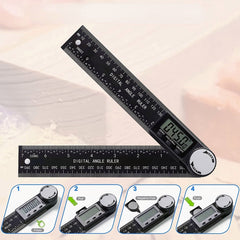 2-in-1 Protractor Angle Measuring Tool for Woodworking and Construction